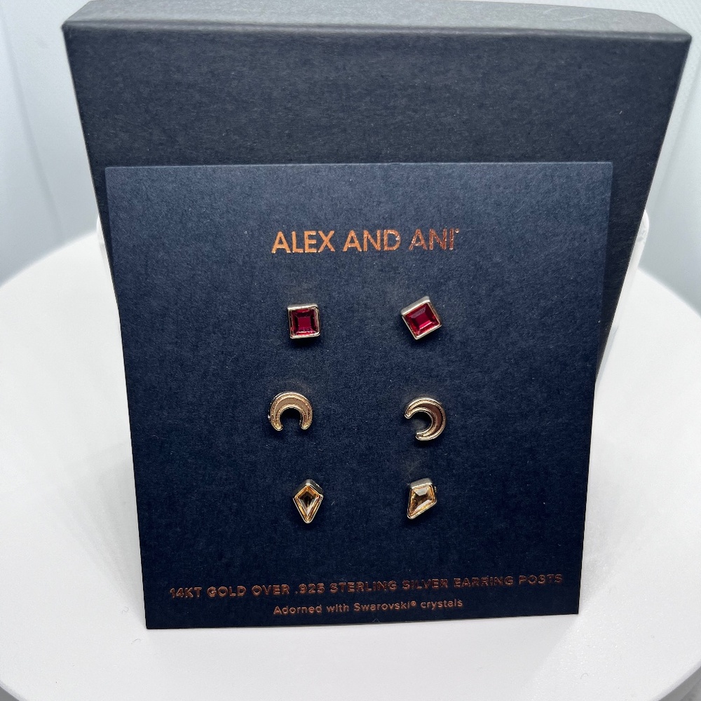 🌺Sterling Silver Alex And Ani Ruby Earrings.